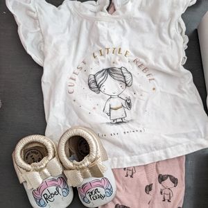 Baby Gap like new Star Wars Princess Rebel 12-18m outfit shirt and pants set